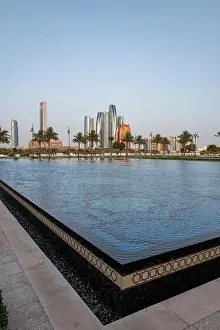United Arab Emirates Prints: Abu Dhabi skyline from Qasr Al Watan presidential palace in Abu Dhabi, UAE