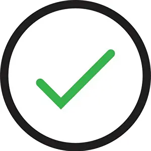 Approval Prints: Accept icon in circle. Checkmark symbol