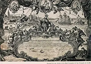 ACCION DE LA REAL COMPANIA DE SAN FERNANDO DE SEVILLA 23/AGO/1748. Location: BANCO DE ESPAÑA-DOCUMENTOS, MADRID, SPAIN