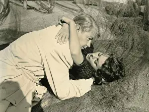 1957 Prints: Actors Alan Ladd and Sophia Loren in the movie Boy on a Dolphin, USA 1957