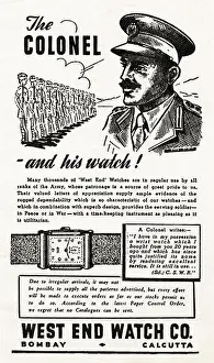 Watches Prints: Advertisement advertising West End Watch Co of Bombay & Calcutta original old vintage advert from English language