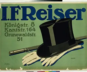 Walking Stick Prints: advertising, fashion, hats, I. F. Reiser, Berlin, circa 1910