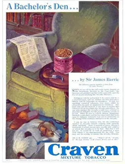 Ephemera Prints: Advertisement in Punch for Craven Mixture Tobacco for A Bachelor's Den 1930