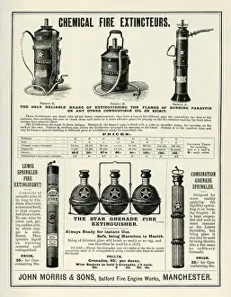 Prevent Prints: Advertisement in a Victorian mail-order catalogue for fire extinguishers (extinteurs)