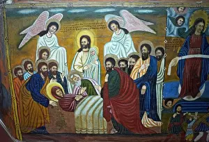 Addis Ababa Prints: Addis Ababa Ethiopia Inside Kiddus Raguel church Entoto mountain