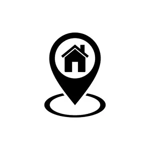 House Icon Prints: address icon vector. home location icon vector