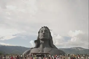 South India Prints: Adiyogi statue. Recognized by the Guinness World Records as the Largest Bust Sculpture in the world