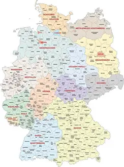 Silhouetted Prints: administrative map of Germany