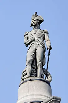 Edward Prints: Admiral Nelson statue on top of the Nelson's Column on Trafalgar Square in London