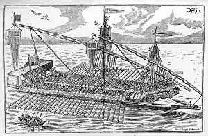 Corsair Prints: Admiral's galley - 17th century. Ship used by pirates