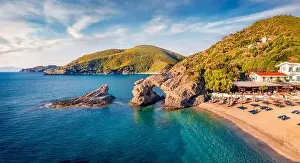 Euboea Prints: Adorable morning view of Kama beach in Kalamos village