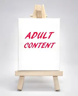 Adult content concept white canvas artist easel