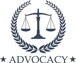 Judicial Prints: Advocacy emblem and symbol Scales of Justice for juridical or notary company
