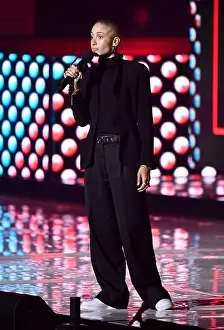 Arriving Prints: Adwoa Aboah on stage during the WE Day UK charity event and concert held at The SSE Arena