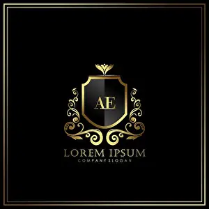Yoga Prints: AE Initial Letter Luxury Logo template in vector for Restaurant