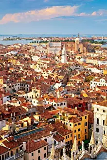 Venice Italy Prints: Aeral View of Venice - view from the Campanile Bell Tower Venice, Italy