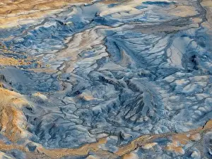 Deserts Prints: Aerial abstract view taken by drone of desert area near to Big Water during a sunny summer day