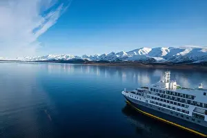 Rugged Landscape Prints: Aerial of an Arctic icebreaker