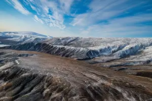 Rugged Terrain Prints: Aerial of Axel Heiberg island, Nunavut, Canadian Arctic, Canada, North America