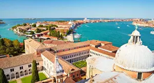 Giorgio Prints: Aerial cityscape view of Venice from San Giorgio Maggiore Bell Tower
