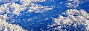 Western Air Prints: Aerial Cloudscape view over midwest states on flight over Colorado