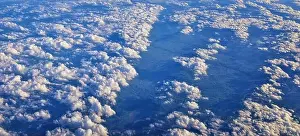 Aerial Cloudscape view over midwest states on flight over Colorado