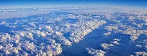 Aerial Cloudscape view over midwest states on flight over Colorado