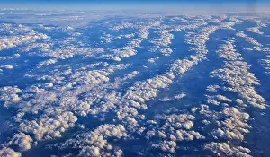 Aerial Cloudscape view over midwest states on flight over Colorado