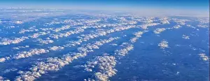 Western Air Prints: Aerial Cloudscape view over midwest states on flight over Colorado