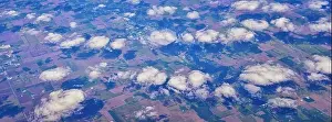 Western Air Prints: Aerial Cloudscape view over midwest states on flight over Colorado