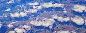 Western Air Prints: Aerial Cloudscape view over midwest states on flight over Colorado