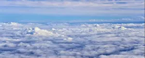Western Air Prints: Aerial Cloudscape view over midwest states on flight over Colorado