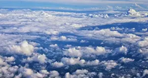 Western Air Prints: Aerial Cloudscape view over midwest states on flight over Colorado