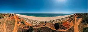 1 Person Only Prints: Aerial drone 180 degree panoramic view of Falesia cliffs