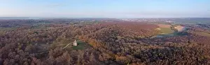 Mausoleum Prints: Aerial drone. Cobham wood and Mausoleum, Kent, England