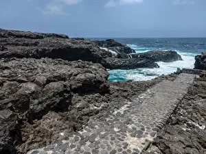 Hotel Punta Grande Prints: aerial drone flight over the beautiful canary island el hierro in spain in summer