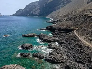 Hotel Punta Grande Prints: aerial drone flight over the beautiful canary island el hierro in spain in summer