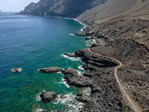 Hotel Punta Grande Prints: aerial drone flight over the beautiful canary island el hierro in spain in summer