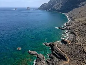 Hotel Punta Grande Prints: aerial drone flight over the beautiful canary island el hierro in spain in summer