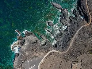 Hotel Punta Grande Prints: aerial drone flight over the beautiful canary island el hierro in spain in summer
