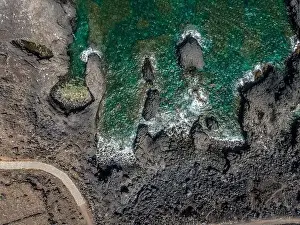 Hotel Punta Grande Prints: aerial drone flight over the beautiful canary island el hierro in spain in summer