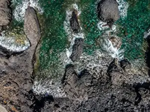 Hotel Punta Grande Prints: aerial drone flight over the beautiful canary island el hierro in spain in summer