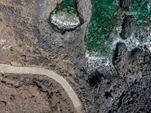 Hotel Punta Grande Prints: aerial drone flight over the beautiful canary island el hierro in spain in summer