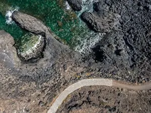 Hotel Punta Grande Prints: aerial drone flight over the beautiful canary island el hierro in spain in summer