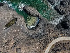 Hotel Punta Grande Prints: aerial drone flight over the beautiful canary island el hierro in spain in summer