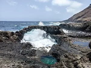Hotel Punta Grande Prints: aerial drone flight over the beautiful canary island el hierro in spain in summer