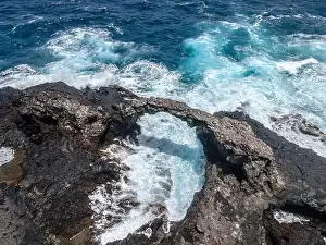 El Hierro Prints: aerial drone flight over the beautiful canary island el hierro in spain in summer
