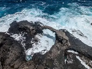 aerial drone flight over the beautiful canary island el hierro in spain in summer