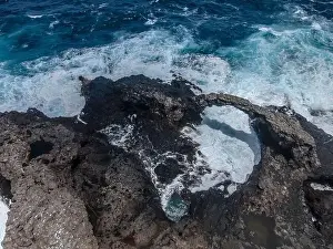 El Hierro Prints: aerial drone flight over the beautiful canary island el hierro in spain in summer