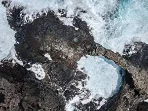 El Hierro Prints: aerial drone flight over the beautiful canary island el hierro in spain in summer